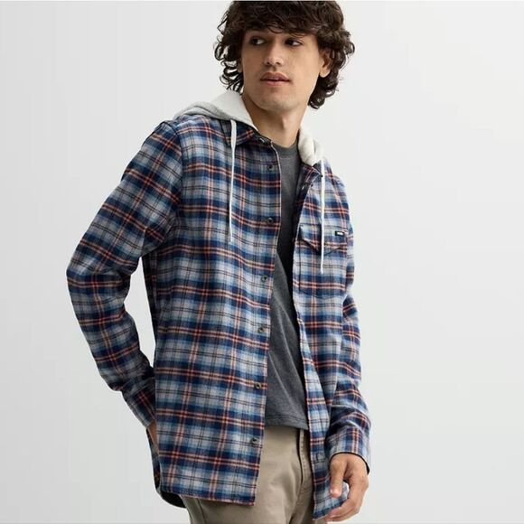 Vans Lawler L/S Hooded Button Down Shirt Jacket - Picture 1 of 5